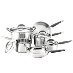 Kitchenaid Gourmet Essentials 10pc Brushed Stainless Cookware Set
